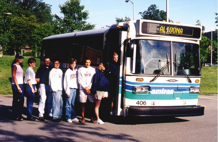 Students boarding AMTRAN bus